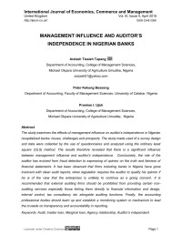Image of MANAGEMENT INFLUECE & AUDITORS - _Teena M._ _editorial.assistant